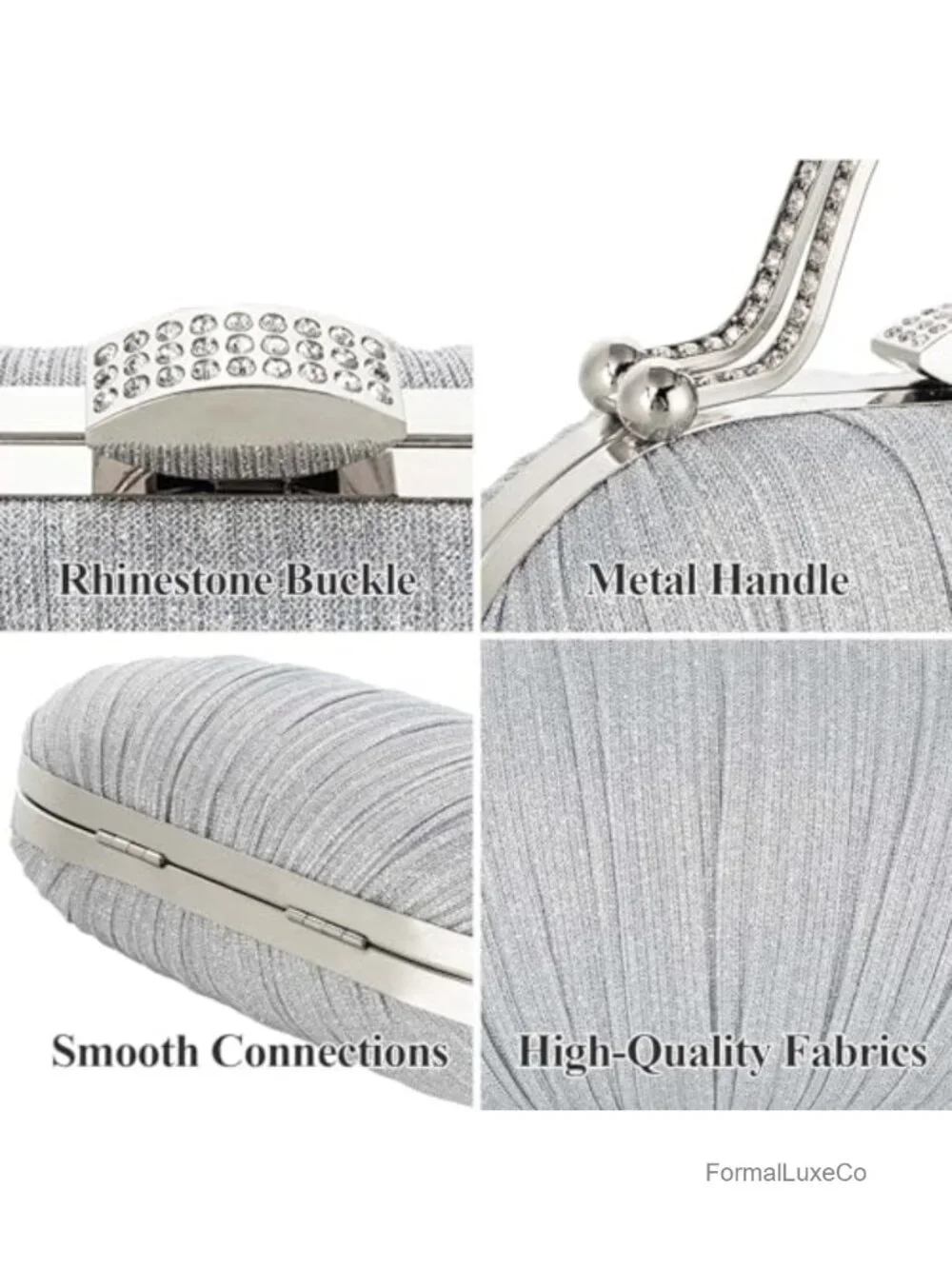 Evening Clutch Rhinestone Pearls Detachable Chain Shoulder Crossbody